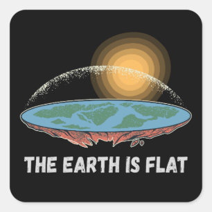 De aarde is een platte humoristische theorie vierkante sticker