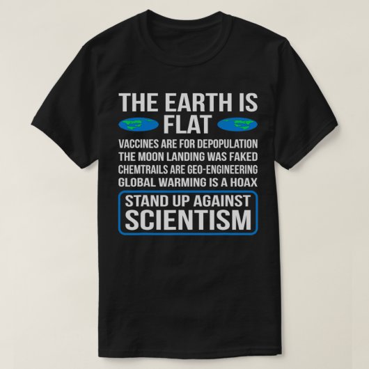 De aarde is een platte schimmelaarde t-shirt (Design voorkant)