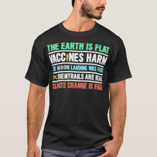 De aarde is een platte vaccinatie met een chemtrai t-shirt