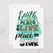 De aarde is een plek om te leven zonder te winkele briefkaart (Voorkant / Achterkant)