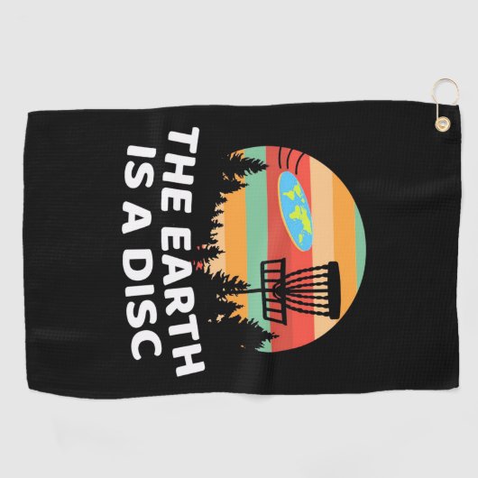 De aarde is een schijfgolf golfhanddoek (Horizontaal)