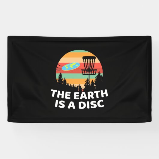 De aarde is een schijfgolf spandoek (Horizontaal)