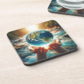 DE AARDE IS IN ONZE HANDEN Ontwerp Bier Onderzetter (Linkerzijde)