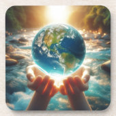 DE AARDE IS IN ONZE HANDEN Ontwerp Bier Onderzetter (Voorkant)