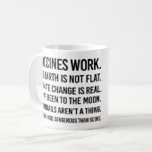 De aarde is niet plat en de klimaatverandering is koffiemok (Voorkant links)