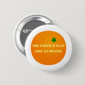 De aarde is plat ronde button 5,7 cm (Voorkant /achterkant)