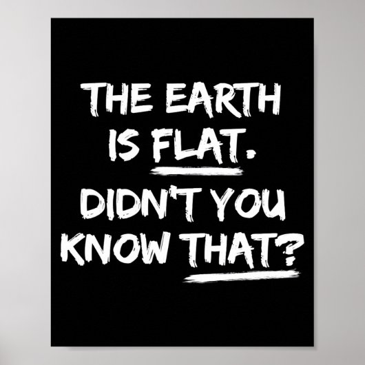 De aarde is plat wist je dat niet Dat is een grapp Poster (Voorkant)