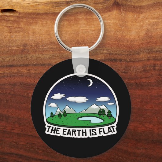 De aarde is platte sleutelhanger (Voorkant)