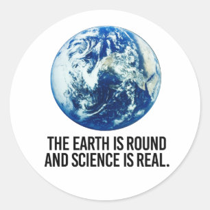 De aarde is rond en de wetenschap is echt ronde sticker