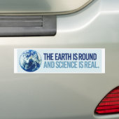 De aarde is rond en de wetenschap is echt - weerst bumpersticker (Op auto)