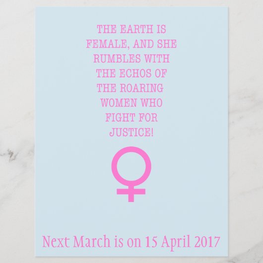 De aarde is Vrouw Flyer (Voorkant)