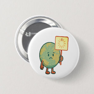 De aarde laadt... Een ogenblik geduld Ronde Button 5,7 Cm
