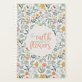 De aarde lacht in bloemen botanisch patroon planner