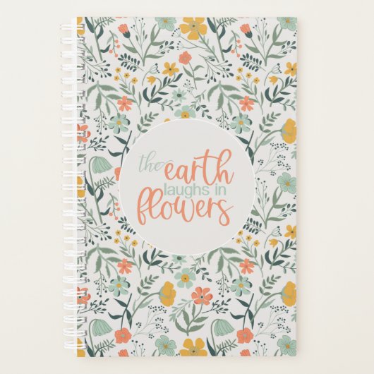 De aarde lacht in bloemen botanisch patroon planner (Voorkant)