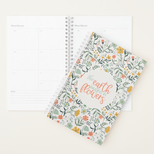 De aarde lacht in bloemen botanisch patroon planner (Display)