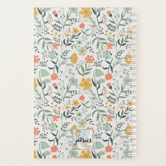 De aarde lacht in bloemen botanisch patroon planner (Achterkant)