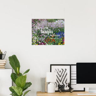 De aarde lacht in bloemen Citaat Bloemstuk Poster