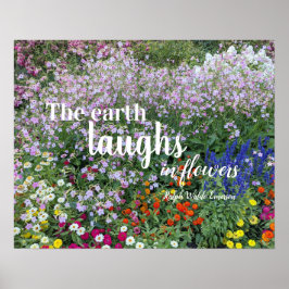 De aarde lacht in bloemen Citaat Bloemstuk Poster