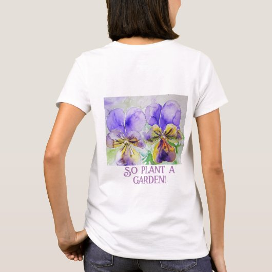 De aarde lacht in bloemen, dus Plant een tuin Lily T-shirt (Achterkant)