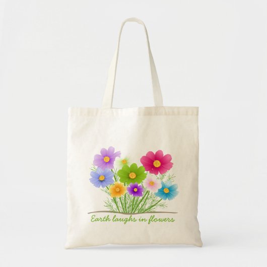 De aarde lacht in bloemen Natuurlijke budget Canva Tote Bag (Voorkant)