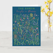 De aarde lacht in bloemenvelden weidebloem kaart (Gele Bloem)