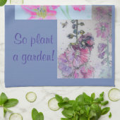 De aarde lacht in de Paarse theedoek Flowers (Gevouwen)