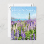 De aarde lacht in een citaat van de lavender van d briefkaart (Voorkant / Achterkant)