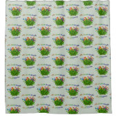 De aarde lacht in een Inspirerend bloemenpatroon Douchegordijn (Voorkant)