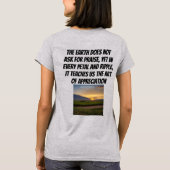 De aarde leert ons de kunst van waardering t-shirt (Achterkant)