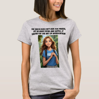 De aarde leert ons de kunst van waardering t-shirt