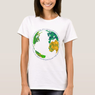 De aarde met continenten t-shirt