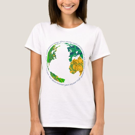 De aarde met continenten t-shirt (Voorkant)