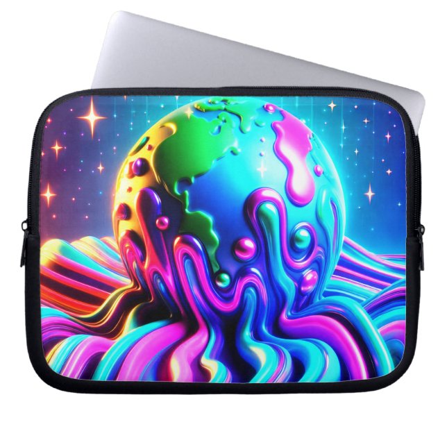 De aarde op een computer tablet + laptop sleeve (Voorkant)