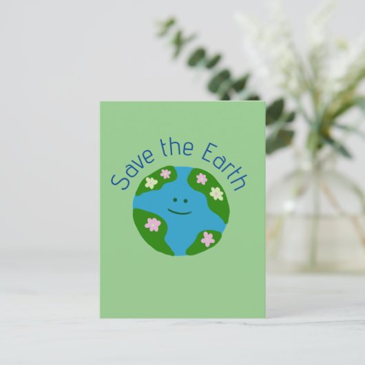 De aarde redden briefkaart (Staand voorkant)
