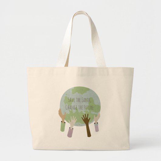 De aarde redden, de toekomst veranderen grote tote bag (Voorkant)