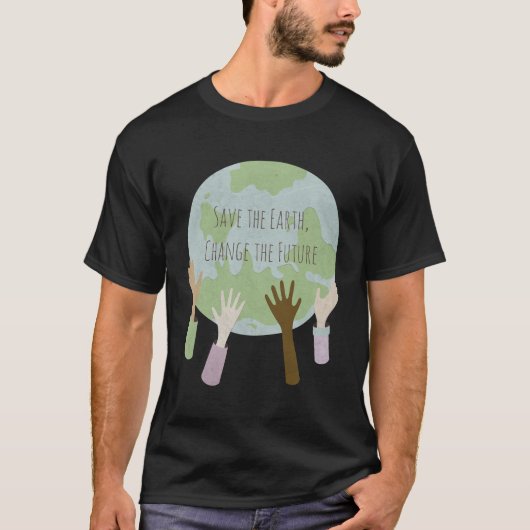 De aarde redden, de toekomst veranderen t-shirt (Voorkant)