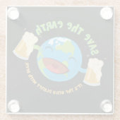 De aarde redden glazen onderzetter (Achterkant)