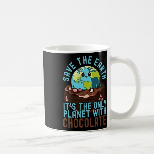 De aarde redden Het is de enige planeet met chocol Koffiemok (Rechts)