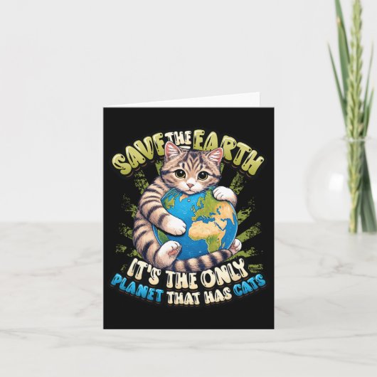 De aarde redden Het is de enige planeet met katten Kaart (Voorkant)