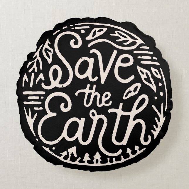 De aarde redden rond kussen (Voorkant)