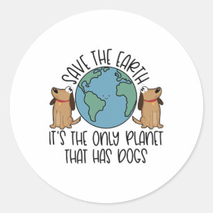 De aarde redden ronde sticker