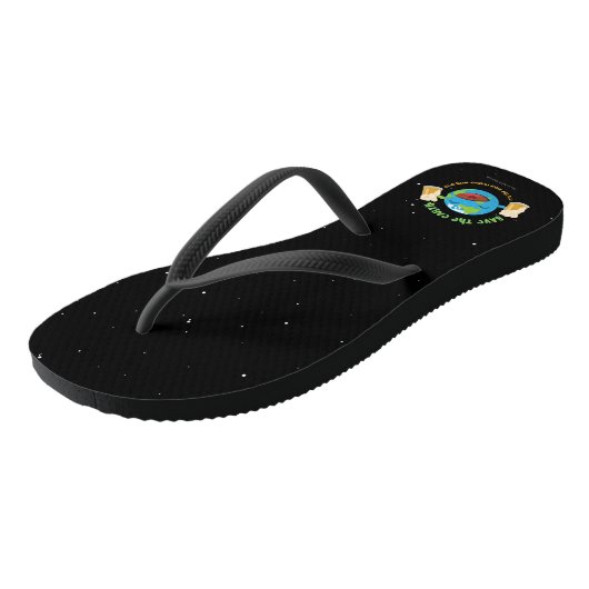 De aarde redden teenslippers (Schuin)