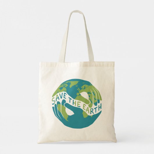 De aarde redden tote bag (Achterkant)