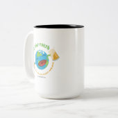 De aarde redden tweekleurige koffiemok (Voorkant links)