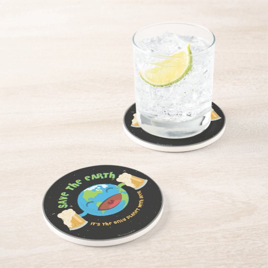 De aarde redden zandsteen onderzetter (Zijkant)