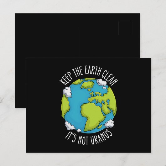 De Aarde reinigen op de niet-Uranus Aarde Dag Briefkaart (Voorkant / Achterkant)