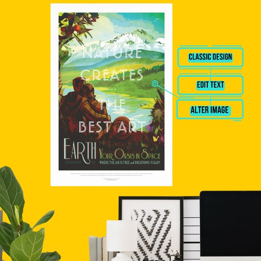 De aarde - ruimtetoerisme poster