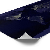 de aarde 's nachts poster (Hoek)