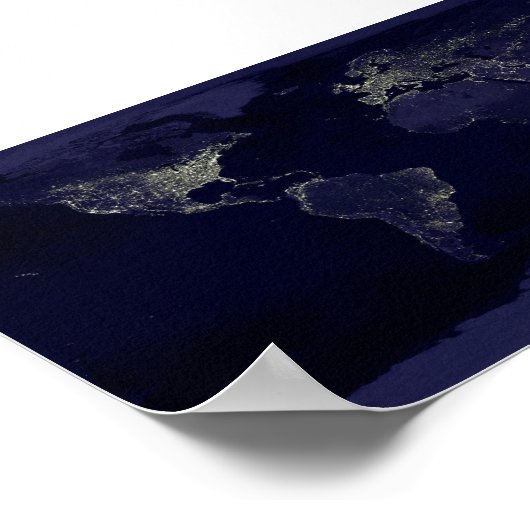 de aarde 's nachts poster (Hoek)