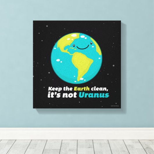 De aarde schoon houden canvas afdruk (Insitu (Houten vloer))